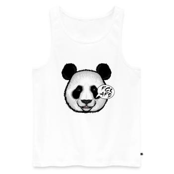 Panda gegen Rassismus gegen Nazis FCK AFD - Männer Premium Bio Tank Top - Weiß - Vorne - Michal (187cm)