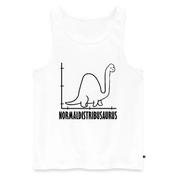 Dinosaure Math Pythagore Mathématicien - Débardeur bio Premium Homme - blanc - Devant - AI Model Male 178 light (178cm)