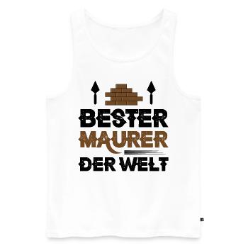 Bester Maurer der Welt - Männer Premium Bio Tank Top - Weiß - Vorne - Michal (187cm)