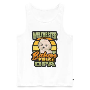 Weltbester Bichon Frise Opa - Männer Premium Bio Tank Top - Weiß - Vorne - Michal (187cm)