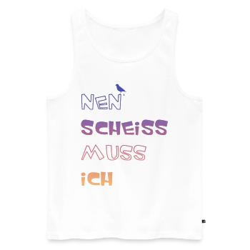 Nen Scheiss muss ich, lustige Sprüche - Männer Premium Bio Tank Top - Weiß - Vorne - AI Model Male 178 light (178cm)