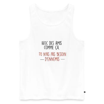 amis/ennemis2 - Débardeur bio Premium Homme - blanc - Devant - Michal (187cm)