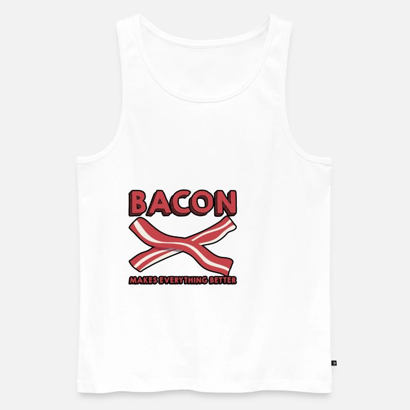 Bacon Makes Everything Better 10 - Männer Premium Bio Tank Top - Weiß