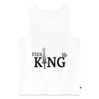 Her King His Queen (part1) Partnerlook love Krone - Männer Premium Bio Tank Top - Weiß - Vorne - AI Model Male 178 light (178cm)
