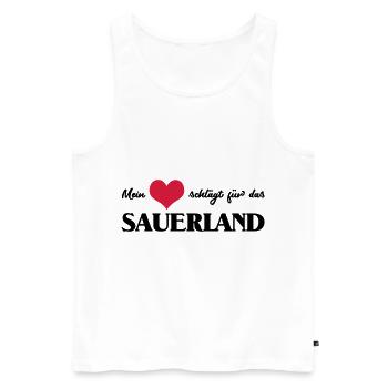 my heart beats for the Sauerland - Men's Premium Organic Tank Top - white - Front - Michal (187cm)