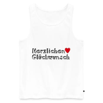 Herzlichen Glückwunsch Geschenk - Männer Premium Bio Tank Top - Weiß - Vorne - Michal (187cm)