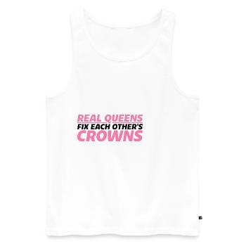 Real Queens Fix Each Other's Crowns 4 - Men's Premium Organic Tank Top - white - Front - Michal (187cm)