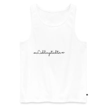 Fille préférée meilleure fille disant cadeau - Débardeur bio Premium Homme - blanc - Devant - AI Model Male 178 light (178cm)
