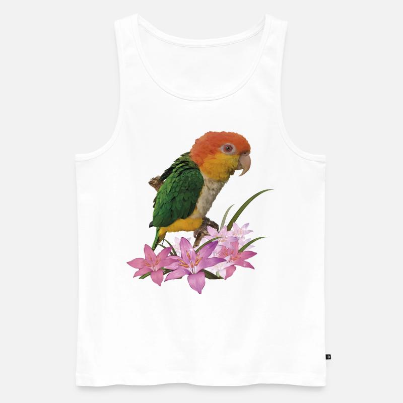 Der orangeköpfige Caique - Männer Premium Bio Tank Top - Weiß