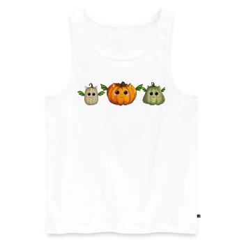 Joyeuses chauves-souris à la citrouille - Débardeur bio Premium Homme - blanc - Devant - AI Model Male 178 light (178cm)