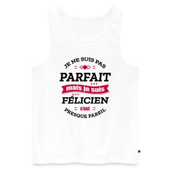 FÉLICIEN PARFAIT - PRENOM FÉLICIEN - Débardeur bio Premium Homme - blanc - Devant - Michal (187cm)