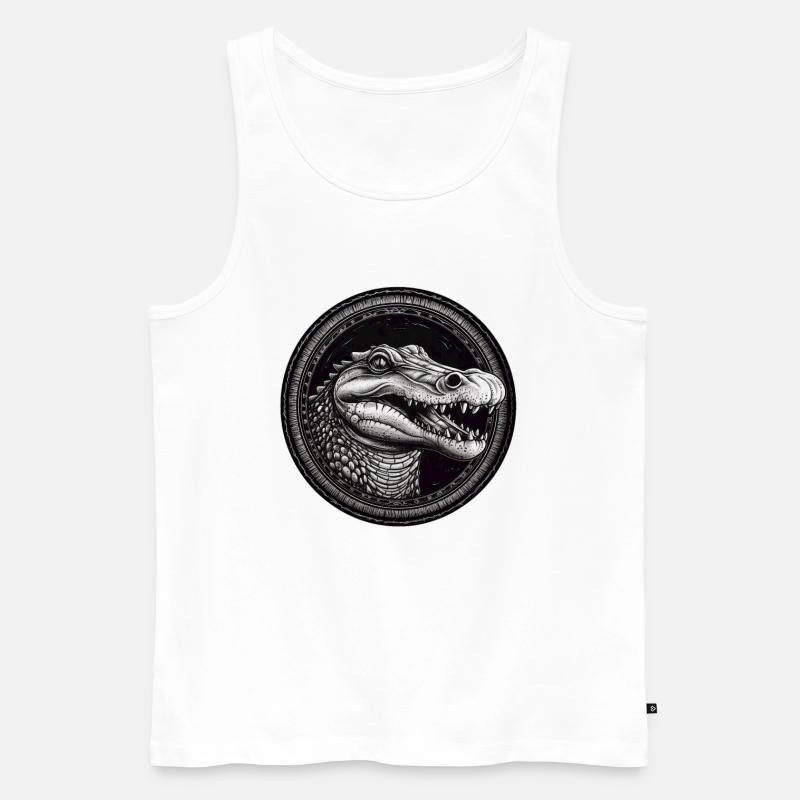 Krokodil - Männer Premium Bio Tank Top - Weiß