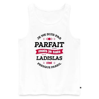 LADISLAS PARFAIT - PRENOM LADISLAS - Débardeur bio Premium Homme - blanc - Devant - Michal (187cm)