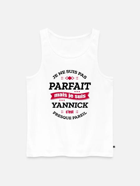 YANNICK PARFAIT - PRENOM YANNICK - Débardeur bio Premium Homme - blanc