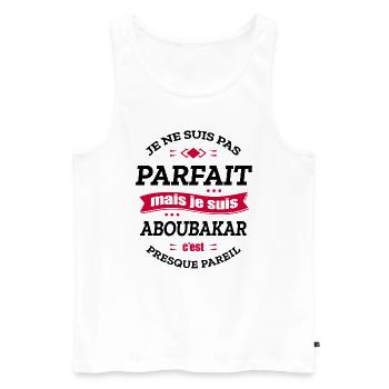 ABOUBAKAR PARFAIT - PRENOM ABOUBAKAR - Débardeur bio Premium Homme - blanc - Devant - Michal (187cm)