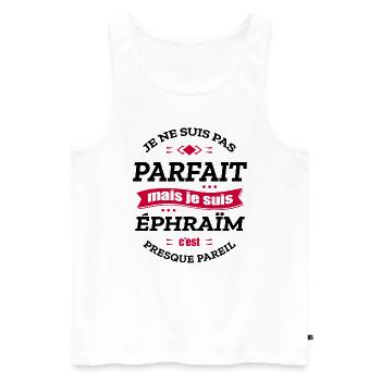 ÉPHRAÏM PARFAIT - PRENOM ÉPHRAÏM - Débardeur bio Premium Homme - blanc - Devant - Michal (187cm)