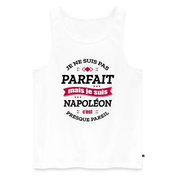 NAPOLÉON PARFAIT - PRENOM NAPOLÉON - Débardeur bio Premium Homme - blanc - Devant - Michal (187cm)