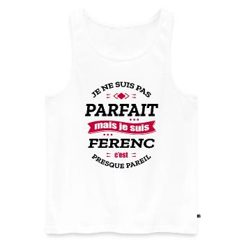 FERENC PARFAIT - PRENOM FERENC - Débardeur bio Premium Homme - blanc - Devant - Michal (187cm)