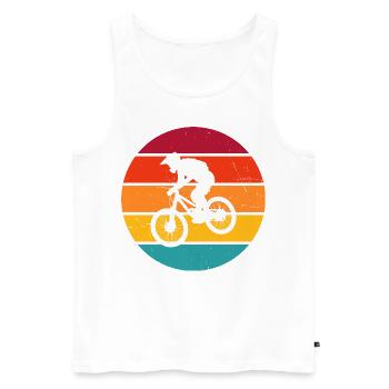 Hommes Vélo de montagne Femme Cyclisme VTT - Débardeur bio Premium Homme - blanc - Devant - Michal (187cm)