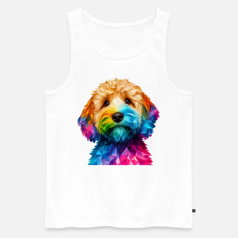 Moderner geometrischer Hundeschnauzen-Cockapoo - Männer Premium Bio Tank Top - Weiß