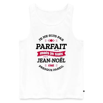 JEAN-NOËL PARFAIT - PRENOM JEAN-NOËL - Débardeur bio Premium Homme - blanc - Devant - Michal (187cm)