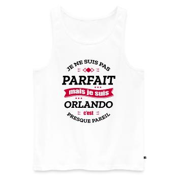 ORLANDO PARFAIT - PRENOM ORLANDO - Débardeur bio Premium Homme - blanc - Devant - Michal (187cm)