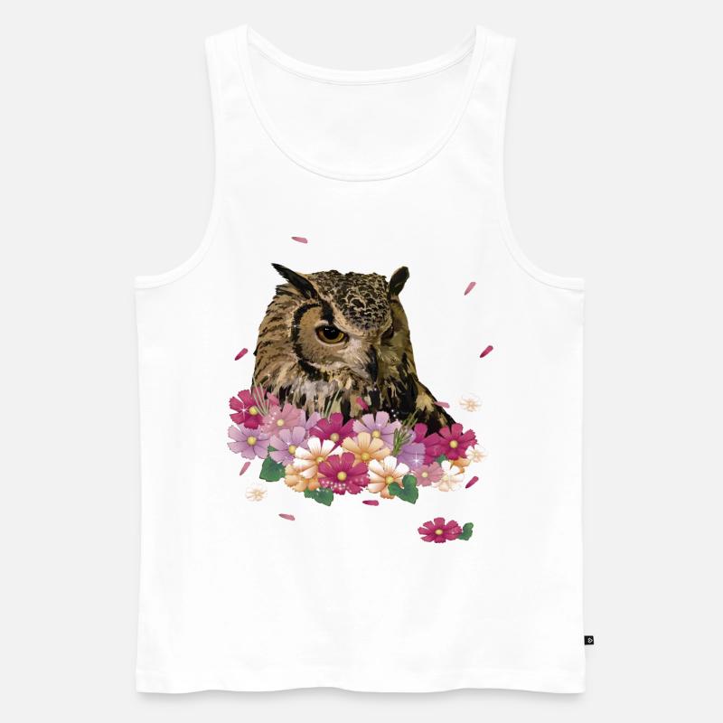 Königliche Eule - Männer Premium Bio Tank Top - Weiß
