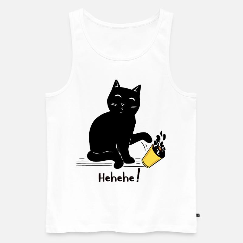 freche Katze - Männer Premium Bio Tank Top - Weiß