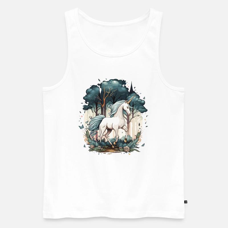 Das verzauberte Einhorn - Männer Premium Bio Tank Top - Weiß