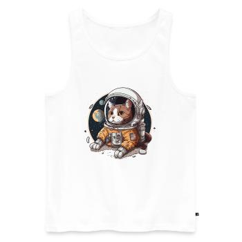 Kosmisches Abenteuer - Männer Premium Bio Tank Top - Weiß - Vorne - AI Model Male 178 light (178cm)