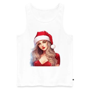 Sexy Weihnachtsfrau Weihnachten Ugly Christmas - Männer Premium Bio Tank Top - Weiß - Vorne - Michal (187cm)
