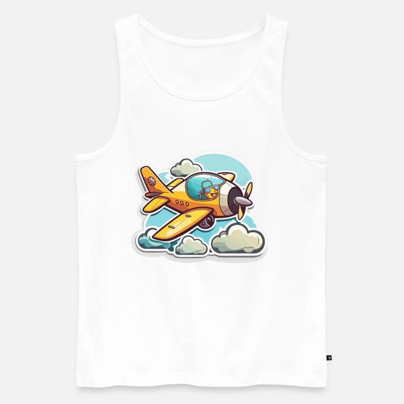 Die Geschichte der Luftfahrt - Männer Premium Bio Tank Top - Weiß