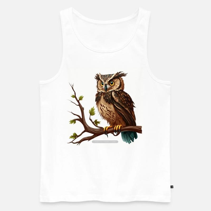 Die weise Eule - Männer Premium Bio Tank Top - Weiß