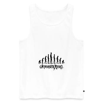 Evolution - Männer Premium Bio Tank Top - Weiß - Vorne - AI Model Male 178 light (178cm)