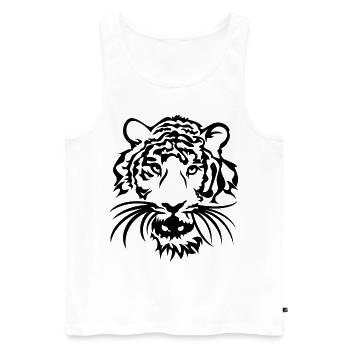Tiger Tribal - Männer Premium Bio Tank Top - Weiß - Vorne - AI Model Male 178 light (178cm)
