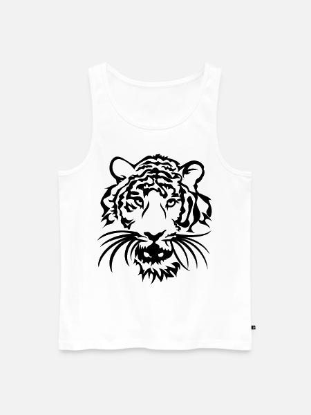 Tiger Tribal - Men's Premium Organic Tank Top - white