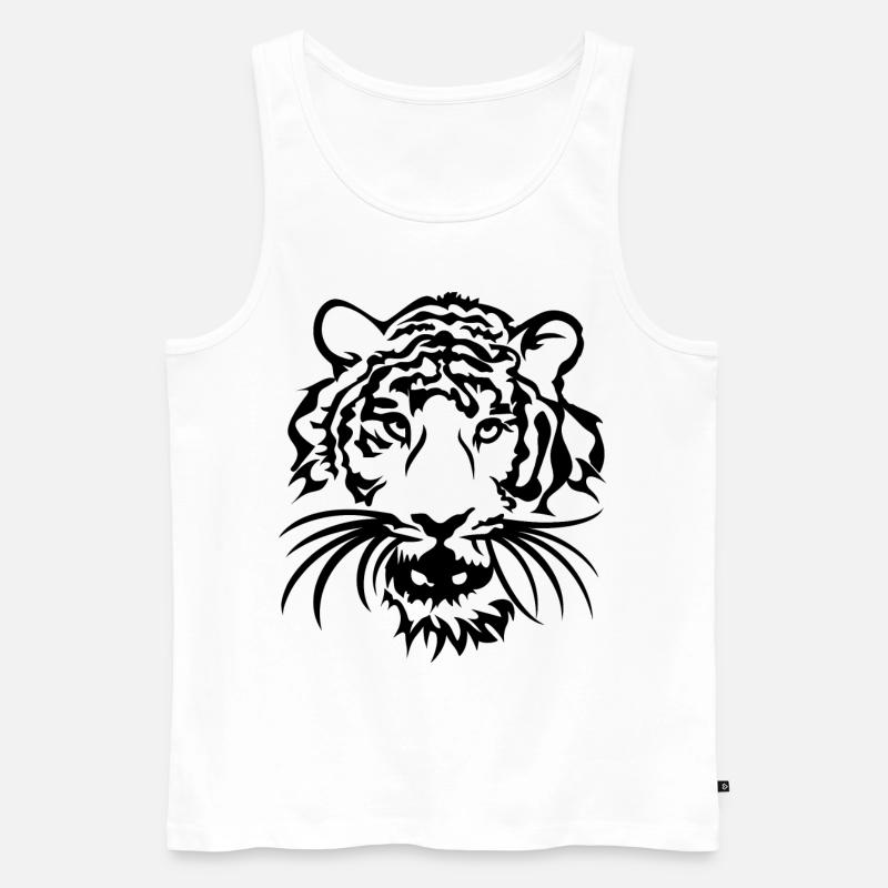 Tiger Tribal - Männer Premium Bio Tank Top - Weiß