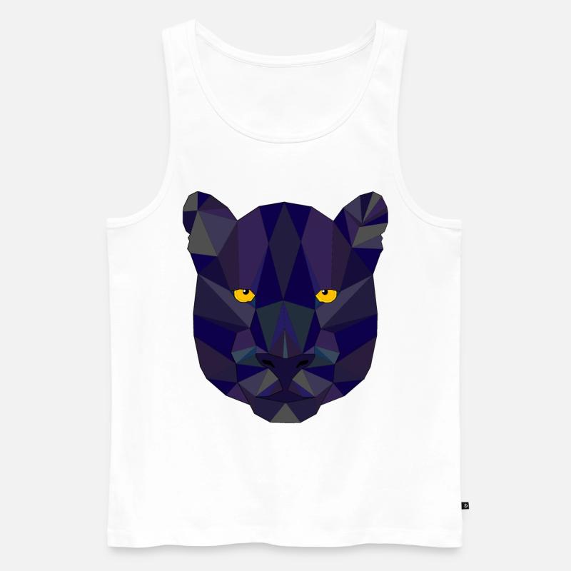Panther, Schwarzer Panther - Männer Premium Bio Tank Top - Weiß
