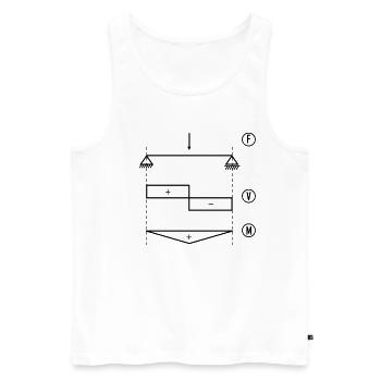 Einfeldträger mit Einzellast und Verlauf - Männer Premium Bio Tank Top - Weiß - Vorne - Michal (187cm)