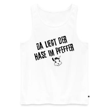 Überraschender Pfeffer Look - Männer Premium Bio Tank Top - Weiß - Vorne - Michal (187cm)