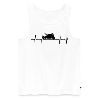 Ein Herz für Biker - Männer Premium Bio Tank Top - Weiß - Vorne - Michal (187cm)