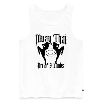 Kickboxing Muay Thaï - Débardeur bio Premium Homme - blanc - Devant - Michal (187cm)