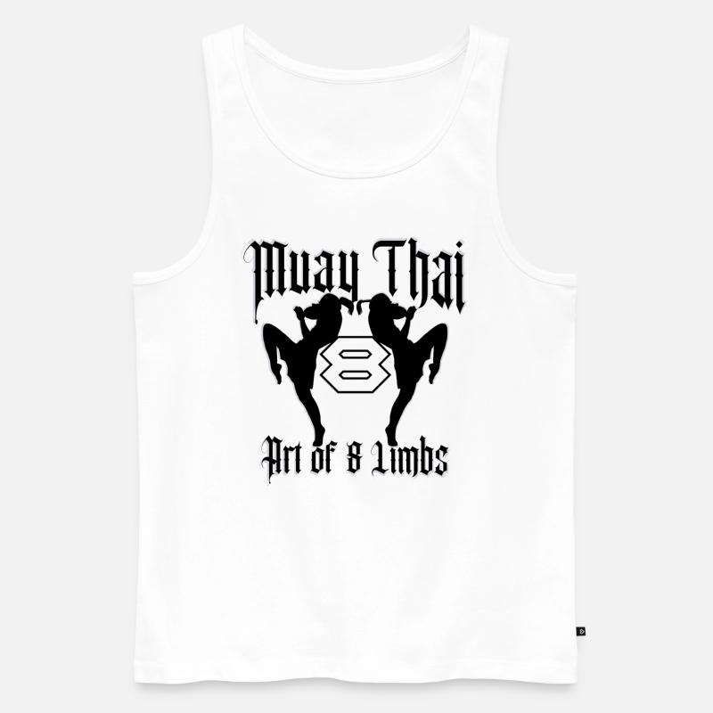 Muay Thai Kickboxen - Männer Premium Bio Tank Top - Weiß