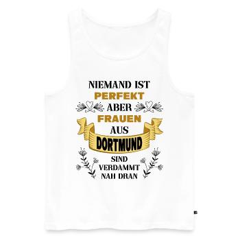 Dortmund Deutschland Stadt Heimat Liebe Frauen - Männer Premium Bio Tank Top - Weiß - Vorne - Michal (187cm)