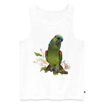 Die Blaustirnamazone - Männer Premium Bio Tank Top - Weiß - Vorne - AI Model Male 178 light (178cm)