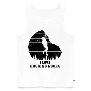 I Love Hugging Rocks Bouldering Rock Boulder Climb - Männer Premium Bio Tank Top - Weiß - Vorne - AI Model Male 178 light (178cm)