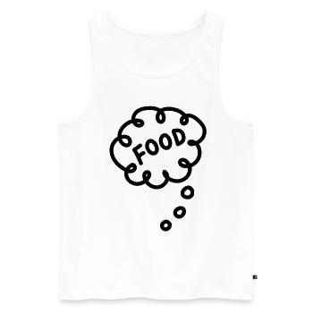 Eat - Men's Premium Organic Tank Top - white - Front - AI Model Male 178 light (178cm)