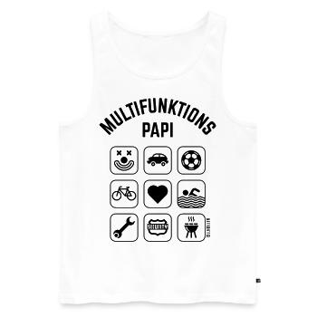 Multifunktions Papi (9 Icons) - Männer Premium Bio Tank Top - Weiß - Vorne - AI Model Male 178 light (178cm)
