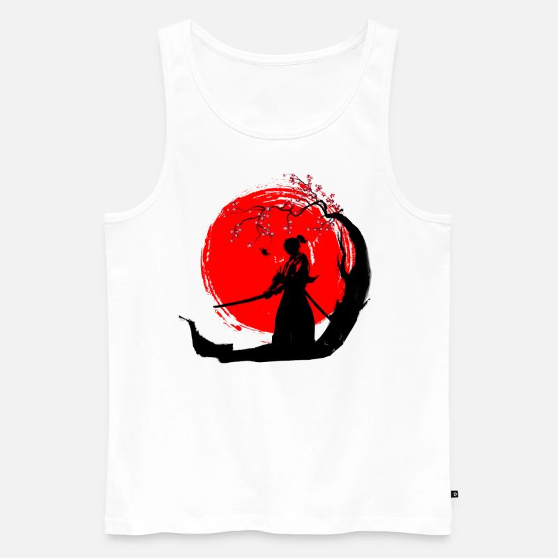 Samurai - Männer Premium Bio Tank Top - Weiß