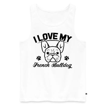 I LOVE MY FRENCH BULLDOG - Men's Premium Organic Tank Top - white - Front - Michal (187cm)